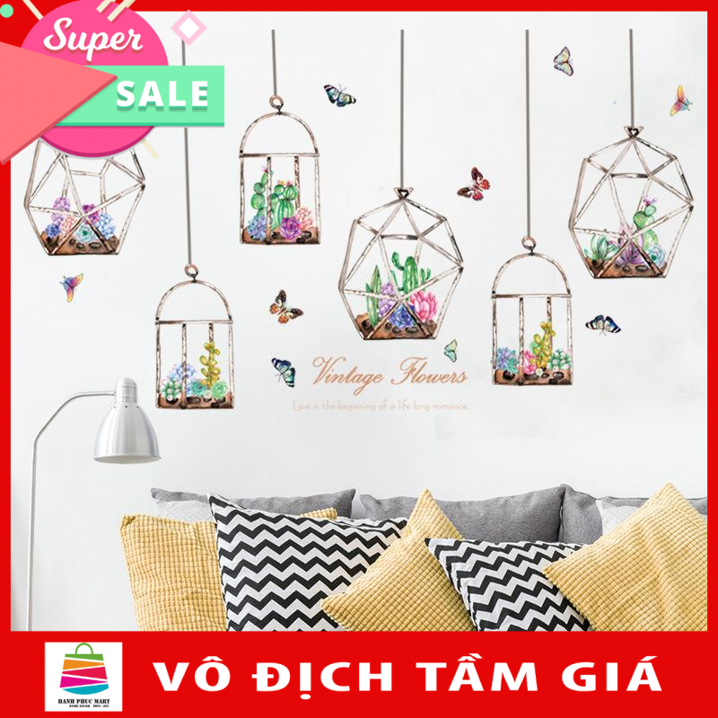 Decal dán tường Giỏ Hoa SK7174 framedecals flowerdecal