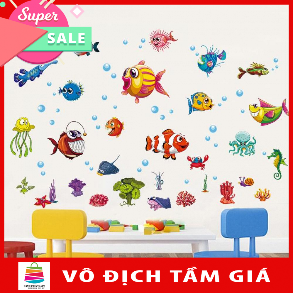 Decal dán tường thế giới dưới nước XH6230-kiddecals
