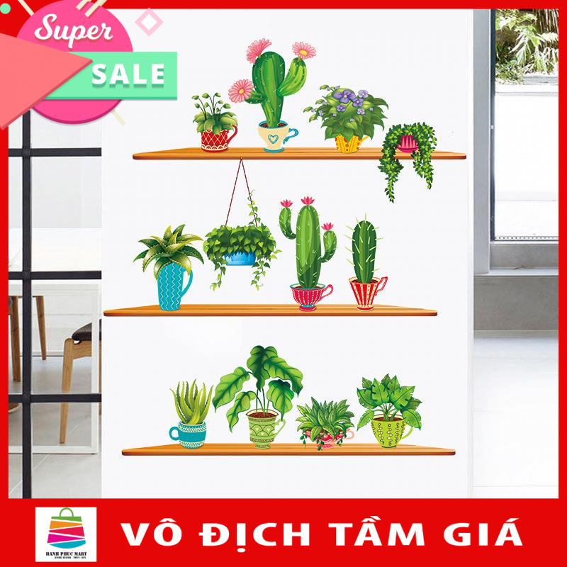 Decal dán tường kệ hoa trang trí XH9309 Flowerdecal