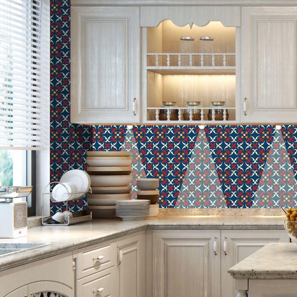 Bộ 12 Decal gạch bông - Decal dán tường kính sàn nhà gỗ - Giấy dán tường
