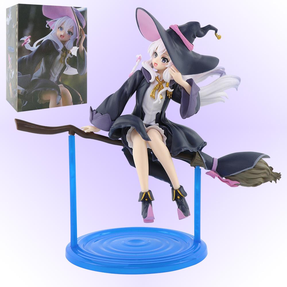 [Hộp Màu] Mô hình Anime Phù thủy Elaina trang phục phù thủy ngồi chổi bay cao 19 cm, Figure Wandering Witch có hộp màu Toy Đồ Chơi