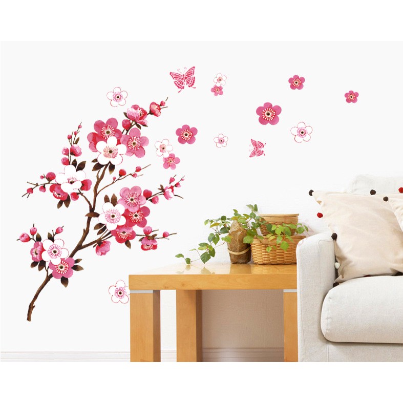 Decal trang trí tết Hoa Đào Hoa Mai  AY9053