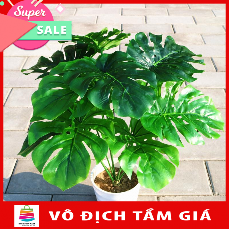Cây hoa giả hoa nhựa monstera bonsai MeeFlower. Các mẫu hoa mới bắt kịp xu hướng.Cây hoa giả giống cây thật.