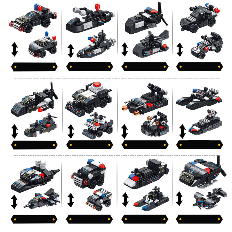 Đồ chơi lắp ráp Robot Cảnh Sát 12 trong 1 Lego Robot với 600 chi tiết nhựa ABS