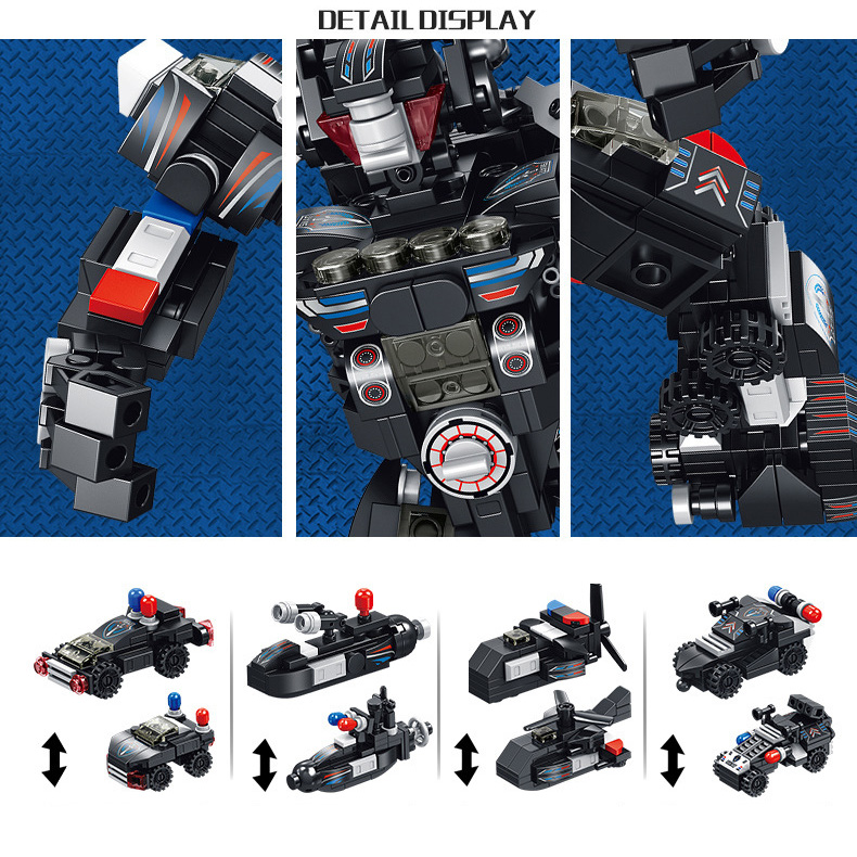 Đồ chơi lắp ráp Robot Cảnh Sát 12 trong 1 Lego Robot với 600 chi tiết nhựa ABS