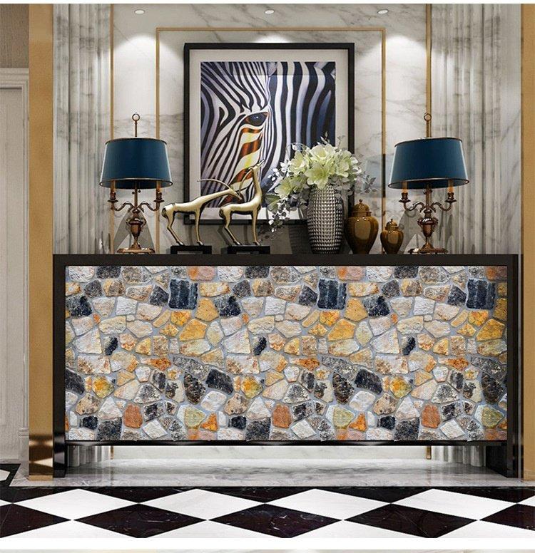 10M giấy dán tường có keo họa tiết đá- khổ 45 cm hpmwallpaper