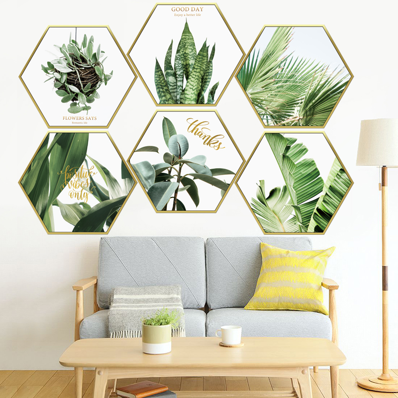 Decal dán tường Sticker dán tường in chất lượng cao có keo mặt sau mẫu hoa lá phong cách Vintage ZH48