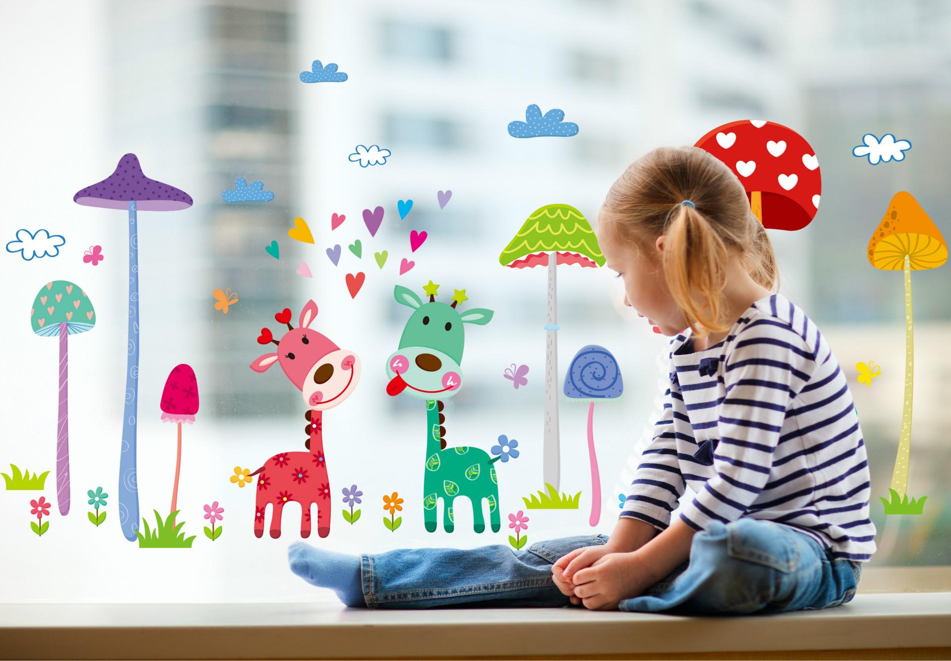 Decal dán tường khu vườn nấm cho bé DLX1455-kiddecals-decalchantuong