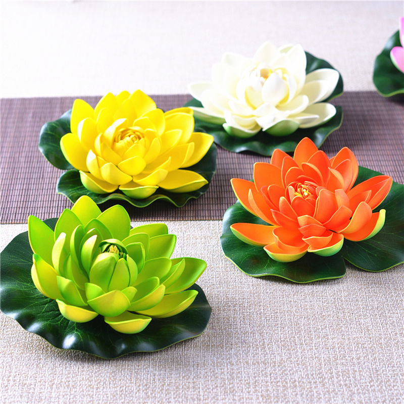 Trang trí hồ cá, bể cá, tiểu cảnh thủy sinh Mẫu hoa sen giả đường kính 10 cm nhiều màu sắc TS41