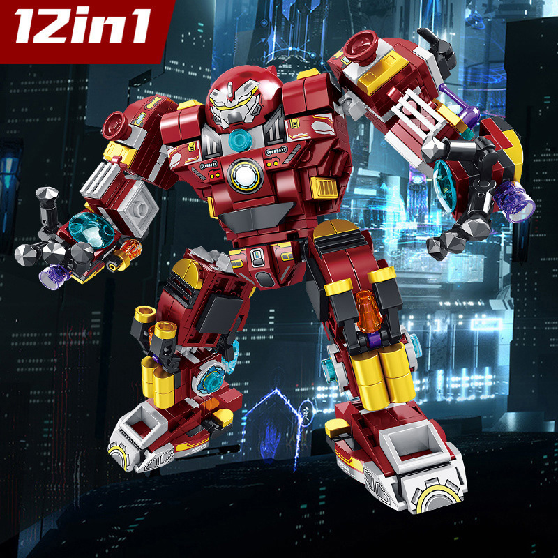 Đồ chơi lắp ráp Robot ironman 12 trong 1 Lego Robot với 575 chi tiết nhựa ABS cao cấp