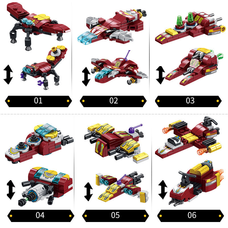 Đồ chơi lắp ráp Robot ironman 12 trong 1 Lego Robot với 575 chi tiết nhựa ABS cao cấp