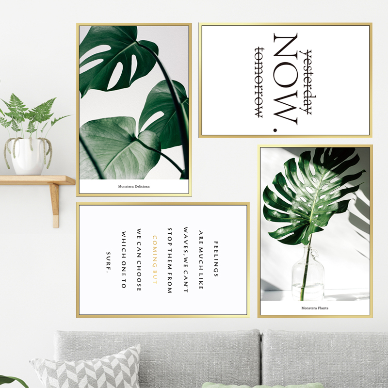 Decal dán tường Sticker dán tường in chất lượng cao có keo mặt sau mẫu hoa lá phong cách Vintage ZH44