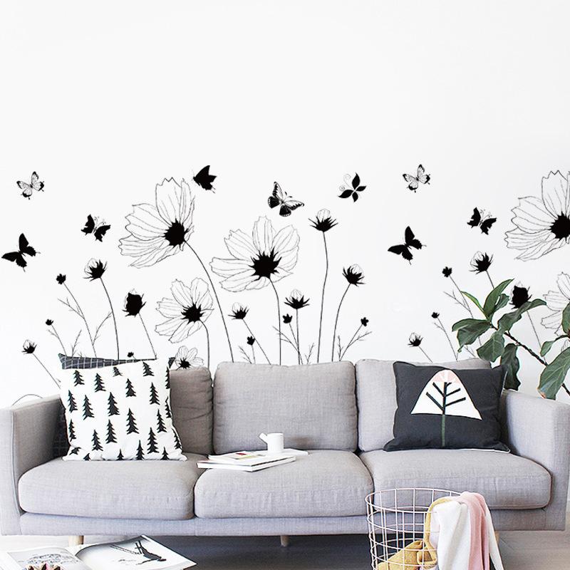Decal trang trí dán chân tường hoa AM9201-Decalchantuong