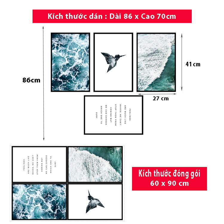 Decal dán tường Sticker dán tường in chất lượng cao có keo mặt sau mẫu hoa lá phong cachs vintage ZH43