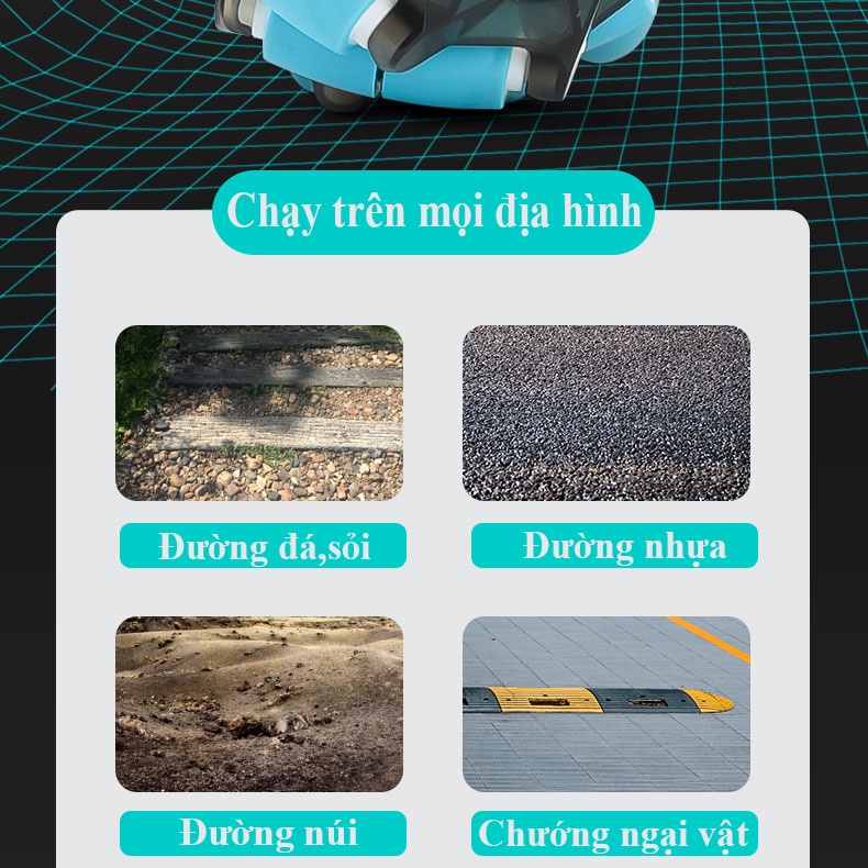 Xe ô tô địa hình điều khiển từ xa bằng cử động tay và tay cầm xoay 360 độ có nhạc và đèn và phun khói cao cấp
