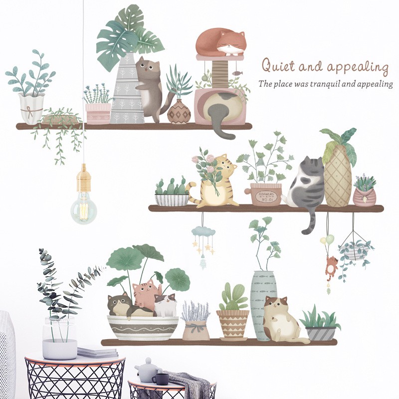 Decal dán tường Sticker mẫu hoa lá ZH032