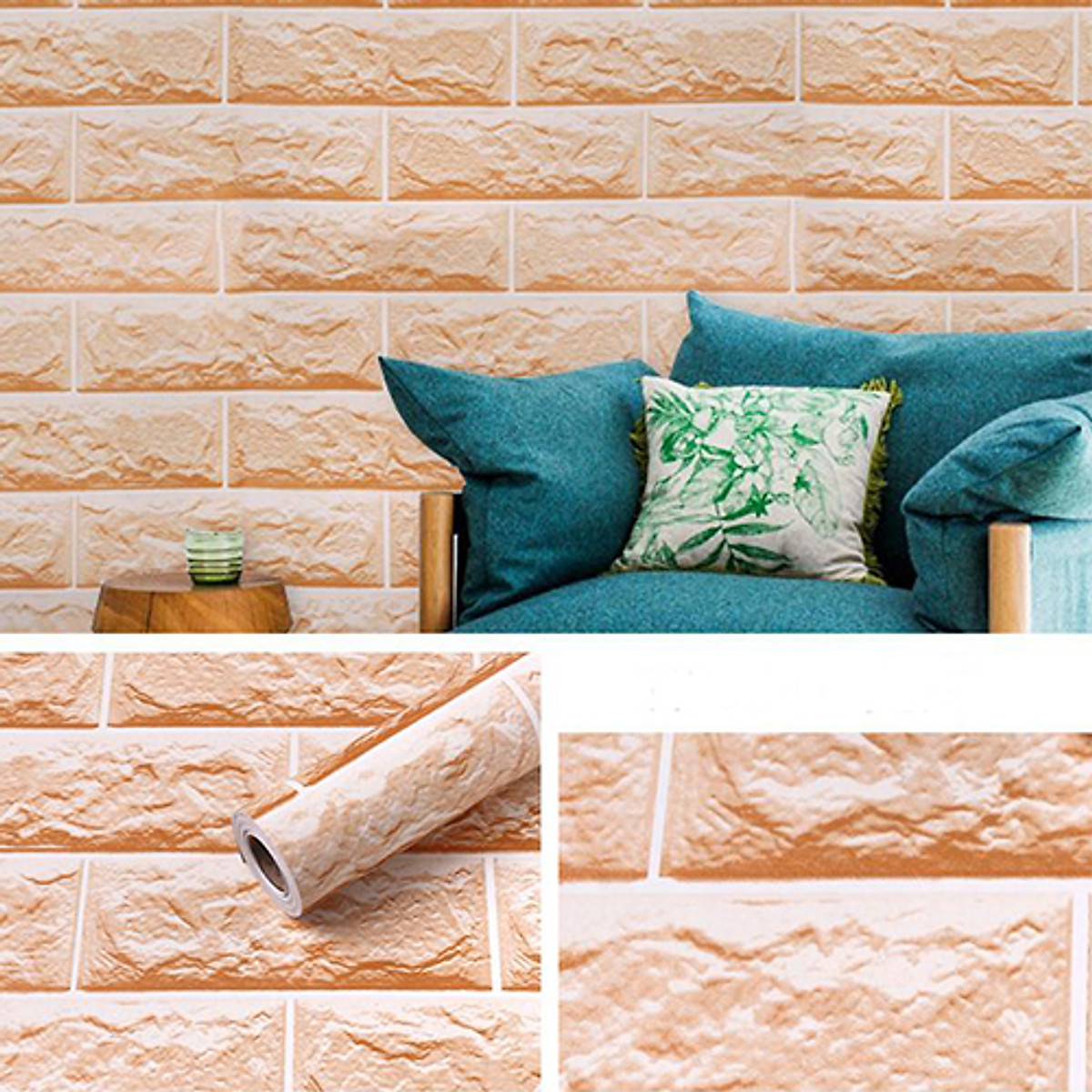 Giấy dán tường phong cách Hàn Quốc Cuộn 45 cm x 5M có keo mặt sau, bóc dán dễ dàng