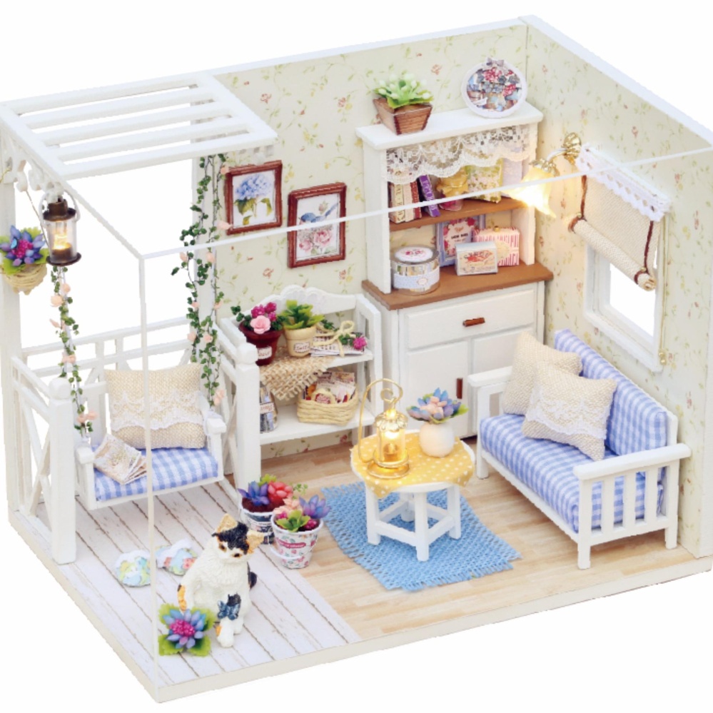 Nhà búp bê-KITTEN DIARY (có mica) DiyDollHouse vật liệu của đồ nội thất được mô phỏng chuẩngiúp phát triển trí thông minh tính sáng tạo cùng khả năng tư duy cao cho người chơi