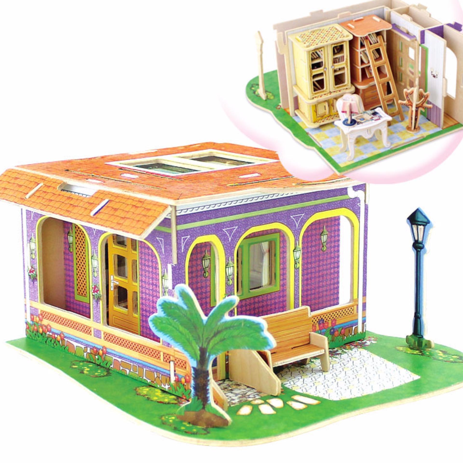 Nhà búp bê -Villa series- Study room -HPMDV143 DiyDollHouse
