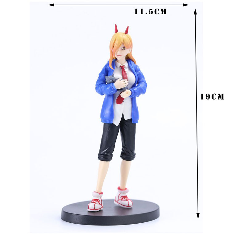 Mô Hình Chainsaw Man Thợ Săn Quỷ, Người lưỡi cưa , Quỷ Cưa trạng thái chiến đấu cực ngầu .Cao 19cm . Figure Chainsaw Man