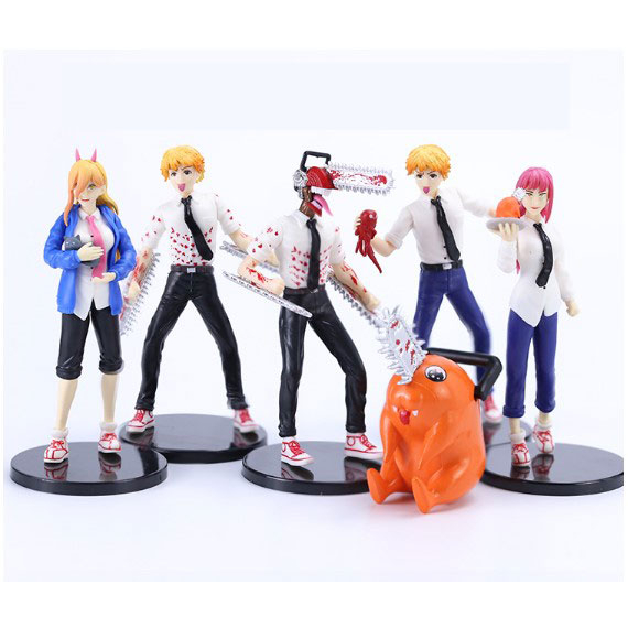 Mô Hình Chainsaw Man Thợ Săn Quỷ, Người lưỡi cưa , Quỷ Cưa trạng thái chiến đấu cực ngầu .Cao 19cm . Figure Chainsaw Man