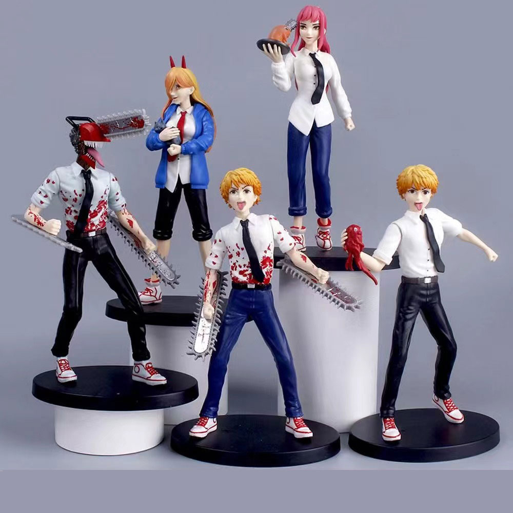 Mô Hình Chainsaw Man Thợ Săn Quỷ, Người lưỡi cưa , Quỷ Cưa trạng thái chiến đấu cực ngầu .Cao 19cm . Figure Chainsaw Man