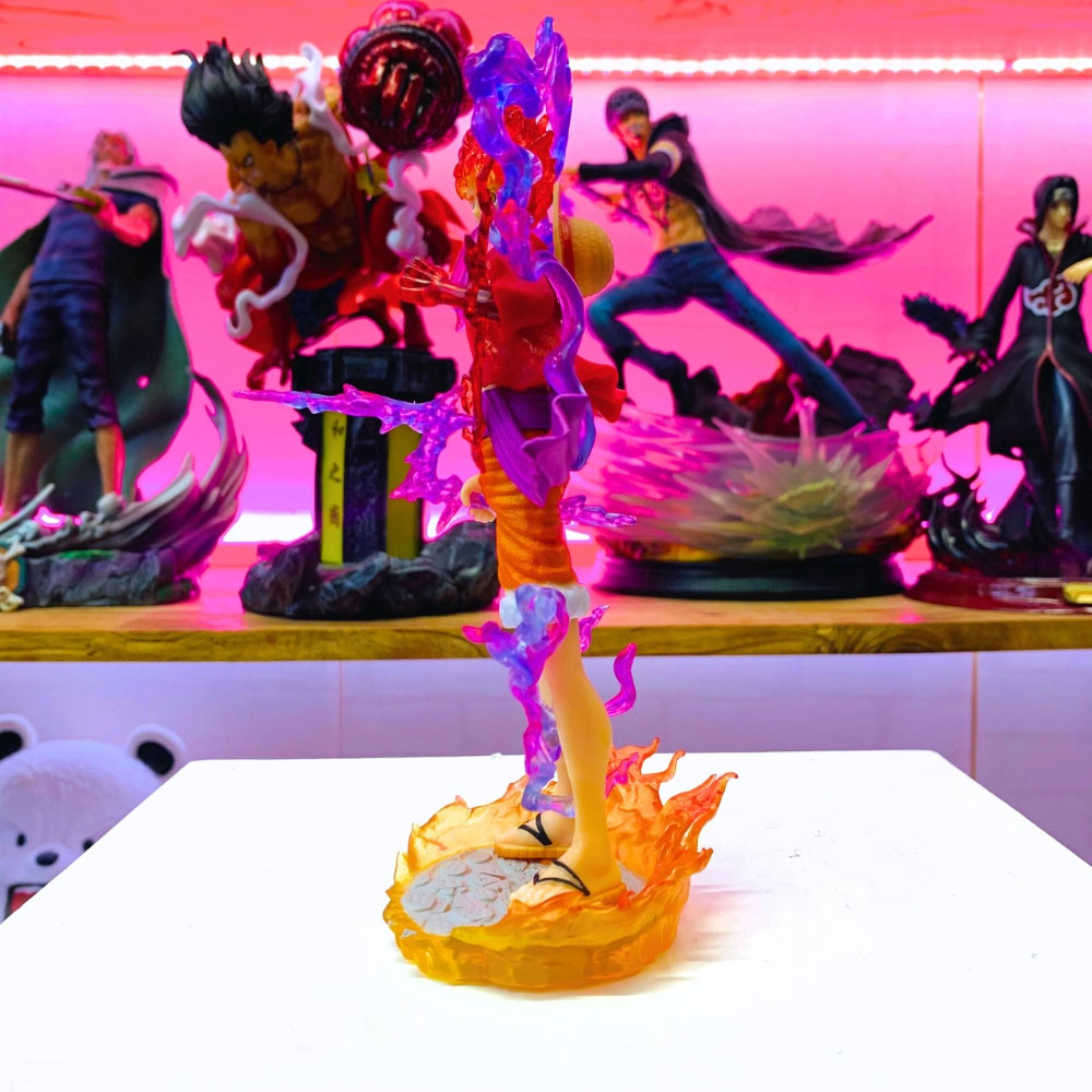 Mô hình đồ chơi - Luffy Gear 5 Nika đỏ bản có vũ khí cầm tay có base đẹp cao 20 cm - OnePiece
