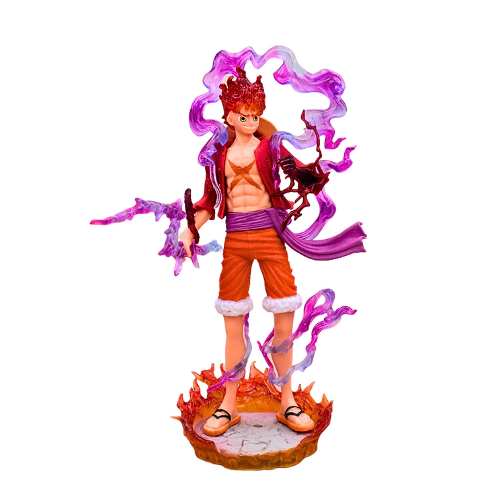 Mô hình đồ chơi - Luffy Gear 5 Nika đỏ bản có vũ khí cầm tay có base đẹp cao 20 cm - OnePiece