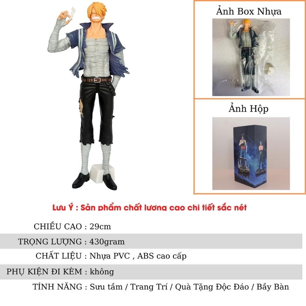 Mô Hình OnePiece Sanji hút thuốc - Cao 29.5cm - nặng 440gram + Có BOX + Phụ kiện 1 đế kẹp chân - Figure OnePiece