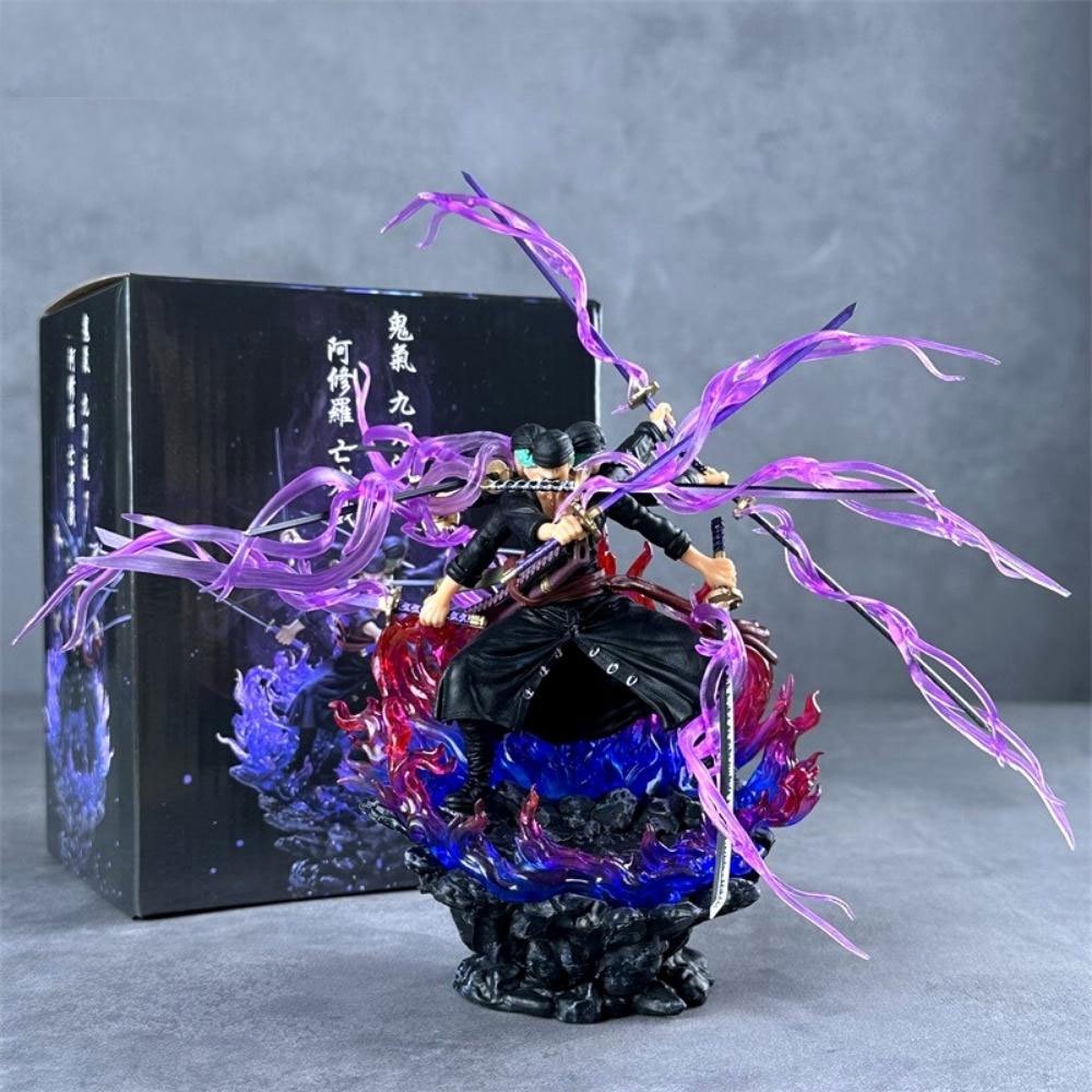 Mô Hình OnePiece Zoro Asura 3 đầu 6 tay siêu ngầu bản nhỏ - Cao 24cm nặng 360gram - Figure OnePiece - Hộp màu