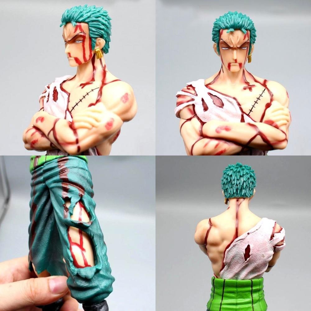 Mô Hình OnePiece Zoro đẫm máu - Cao 29cm - nặng 430gram + Có Box + phụ kiện có 2 đầu thay thế + 1 đế kẹp chân - Figure