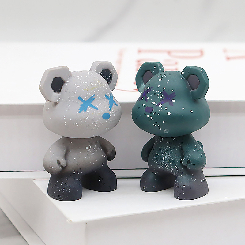 Mô hình Bear Brick Gấu Kaws xinh xắn trang trí bàn học bàn làm việc trang trí ô tô nhiều màu 3.5 cm
