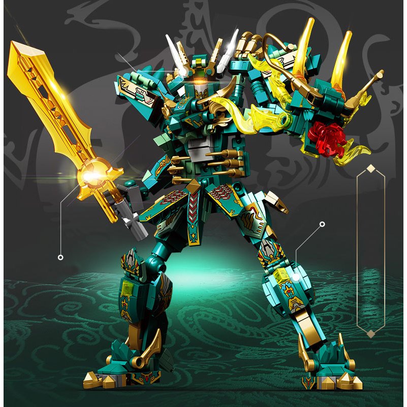[530 Chi tiết] Đồ chơi lắp ráp ROBOT kết hợp với Dragon ( có thể ráp rời ) chất liệu nhựa ABS cao cấp
