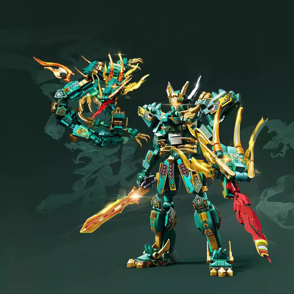 [530 Chi tiết] Đồ chơi lắp ráp ROBOT kết hợp với Dragon ( có thể ráp rời ) chất liệu nhựa ABS cao cấp