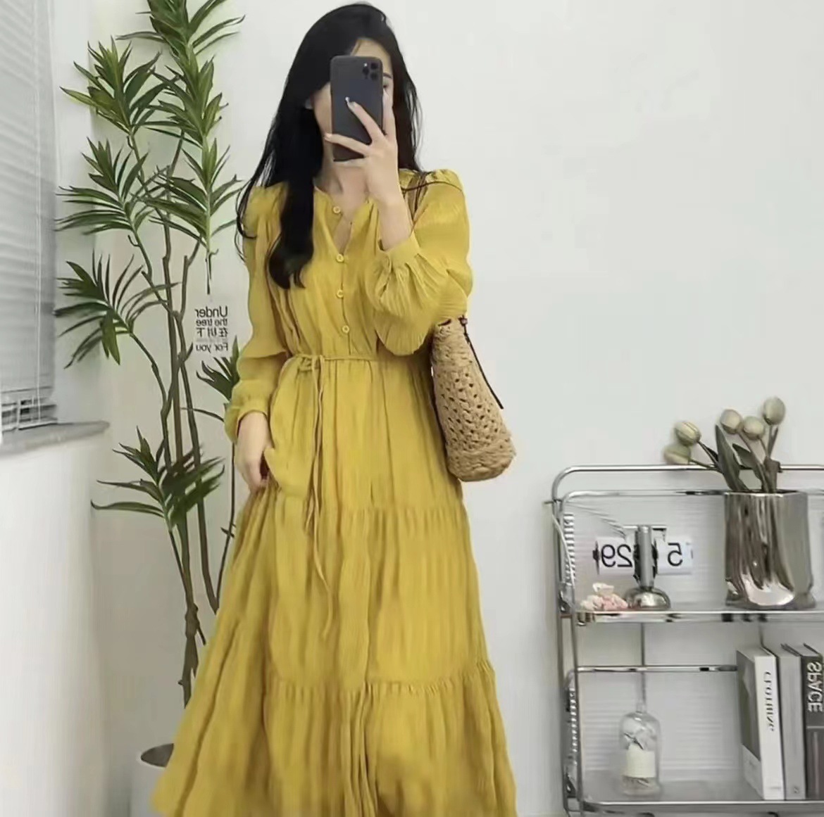 Sẵn/VIDEO] Váy voan hoa cổ vuông tay bồng xếp li tôn dáng. Đầm maxi bánh  bèo - Váy Fashion