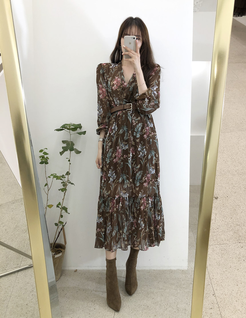 Váy hoa vạt bèo kiểu mới Váy hoa nhí vintage Hàn Quốc - Tìm Voucher