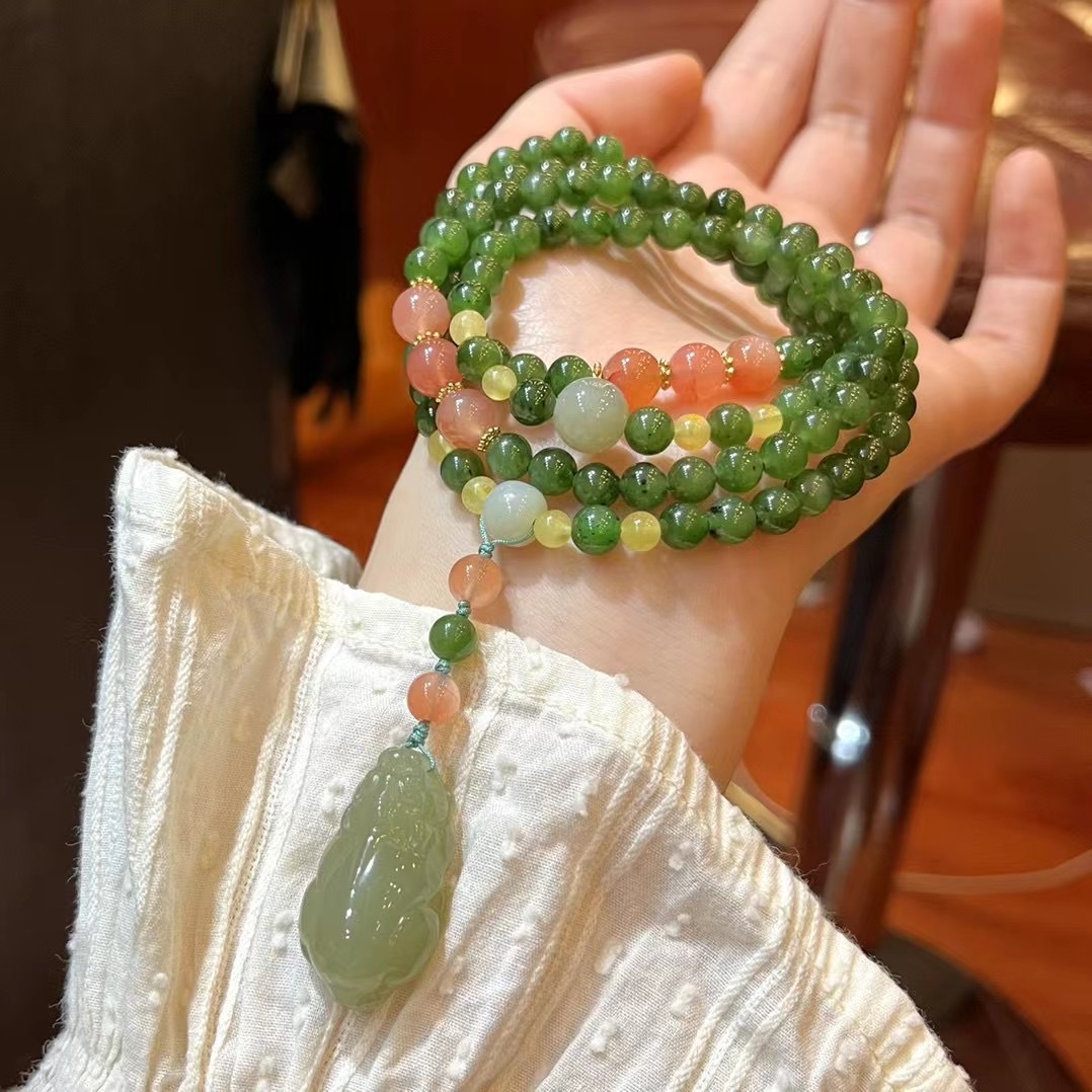 Vòng tay đá jasper Ulanhai tự nhiên, phong cách Trung Hoa, vòng tay mã não đỏ Nam TS122240