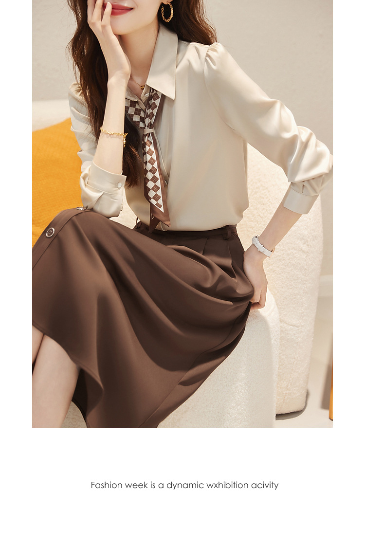 Đầm xòe công sở tay lỡ cổ sơ mi KK119-15 | Thời trang công sở K&K Fashion