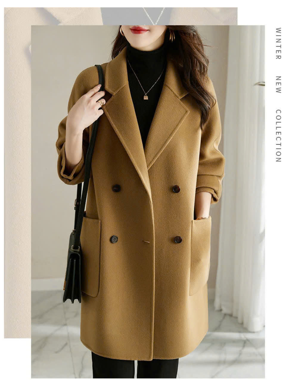 Áo dạ ép lông cừu kiểu Vest  phong cách Hàn Quốc mẫu mới thu đông D450240