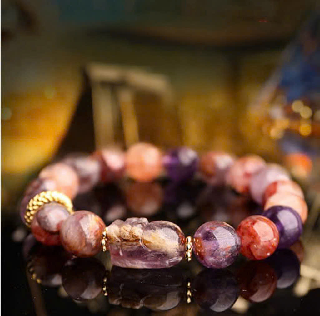 Vòng tay phong thủy Thạch anh tím Bạc S925 Cao Cấp TS121240