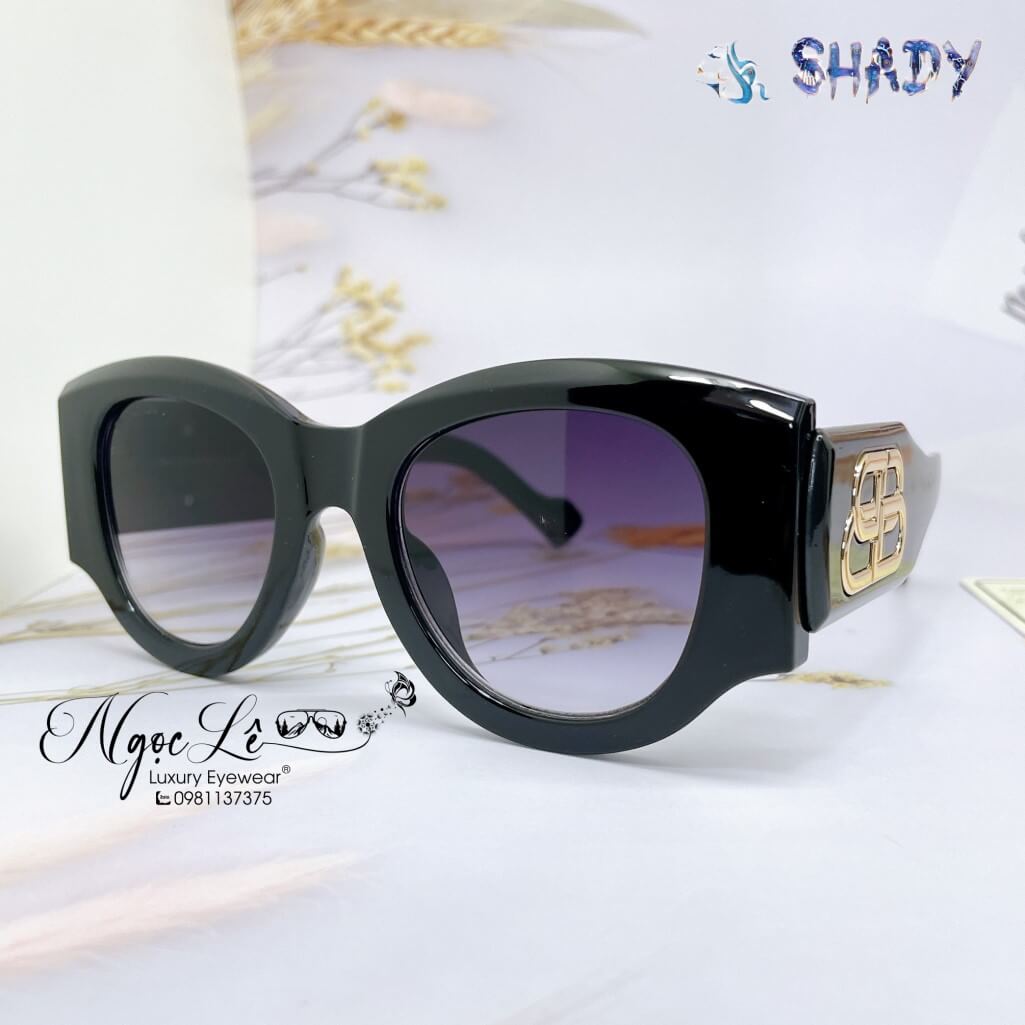 Mắt Kính Balenciaga Nữ Tròng To Bầu Màu Đen Cao Cấp 6078