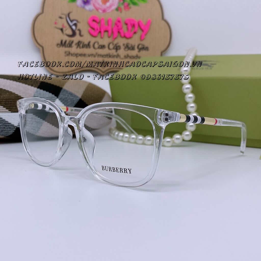 Gọng Kính Burberry Nam Nữ 8080 Màu Trong Suốt Cao Cấp Kèm Hộp Hãng