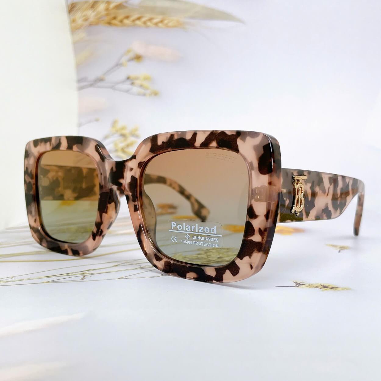 Mắt Kính Burberry Nữ Vuông Màu Nâu Beo Cao Cấp Mã 6068
