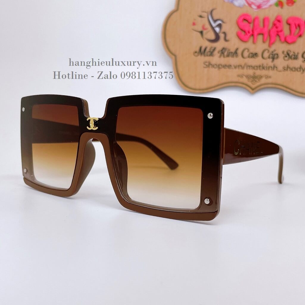 Mắt Kính Mắt Kính Thời Trang Nữ Tròng Vuông - Kính Chanel Nữ Màu Nâu Cao Cấp 2328