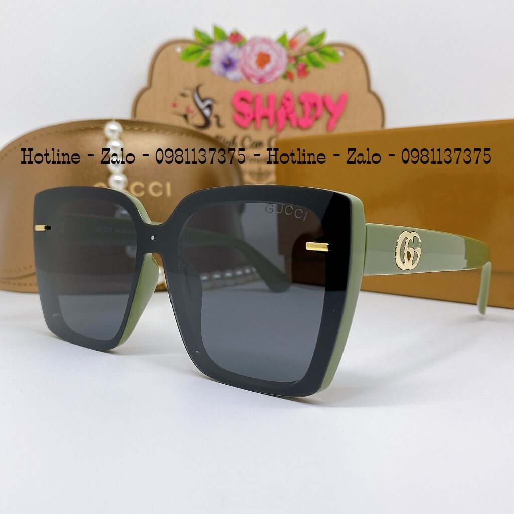 Mắt Kính Thời Trang Nữ - Kính Gucci Nữ Vuông Đen Gọng Xanh Bơ Form Nhỏ Cao Cấp 3965