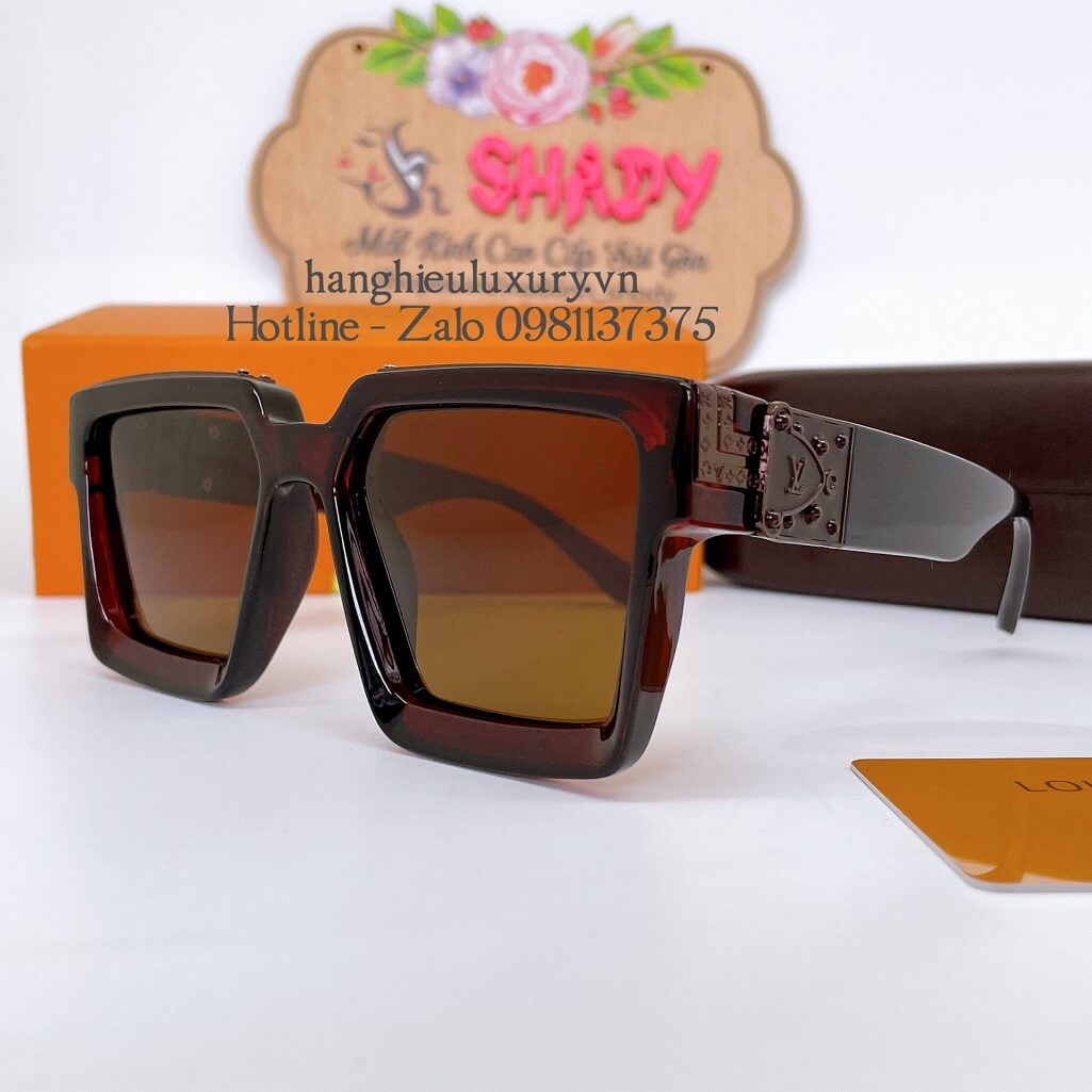 Mắt Kính Louis Vuitton Nam Nữ Nâu Vuông Cao Cấp M96008WN