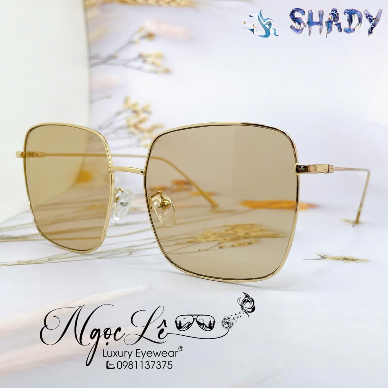 Mắt Kính Thời Trang Nữ - Kính Dior Nữ Vuông Màu Trà Gọng Kim Loại Cao Cấp