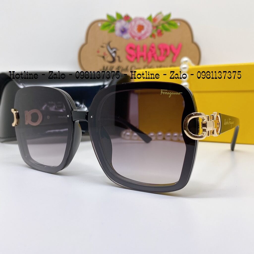 Mắt Kính Thời Trang Nữ - Kính Salvatore Ferragamo Nữ Màu Đen Tràn Viền Cao Cấp SF701