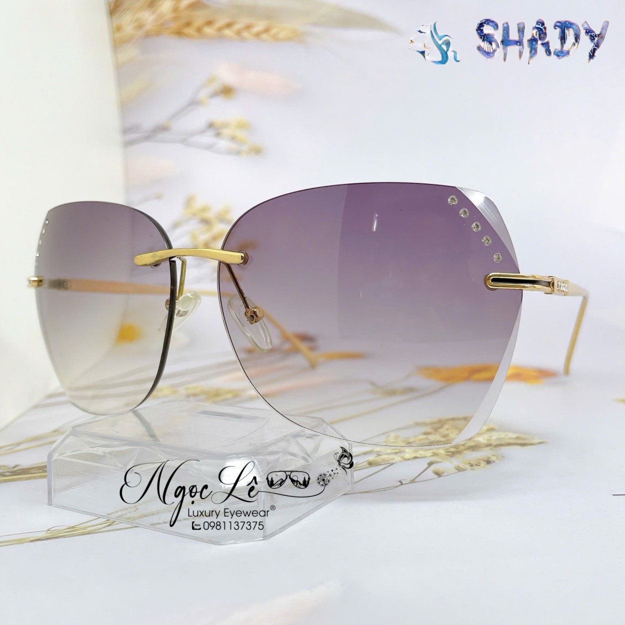 Mắt Kính Thời Trang Nữ - Kính Dior Nữ Màu Xám Khói Cao Cấp Mã 6833