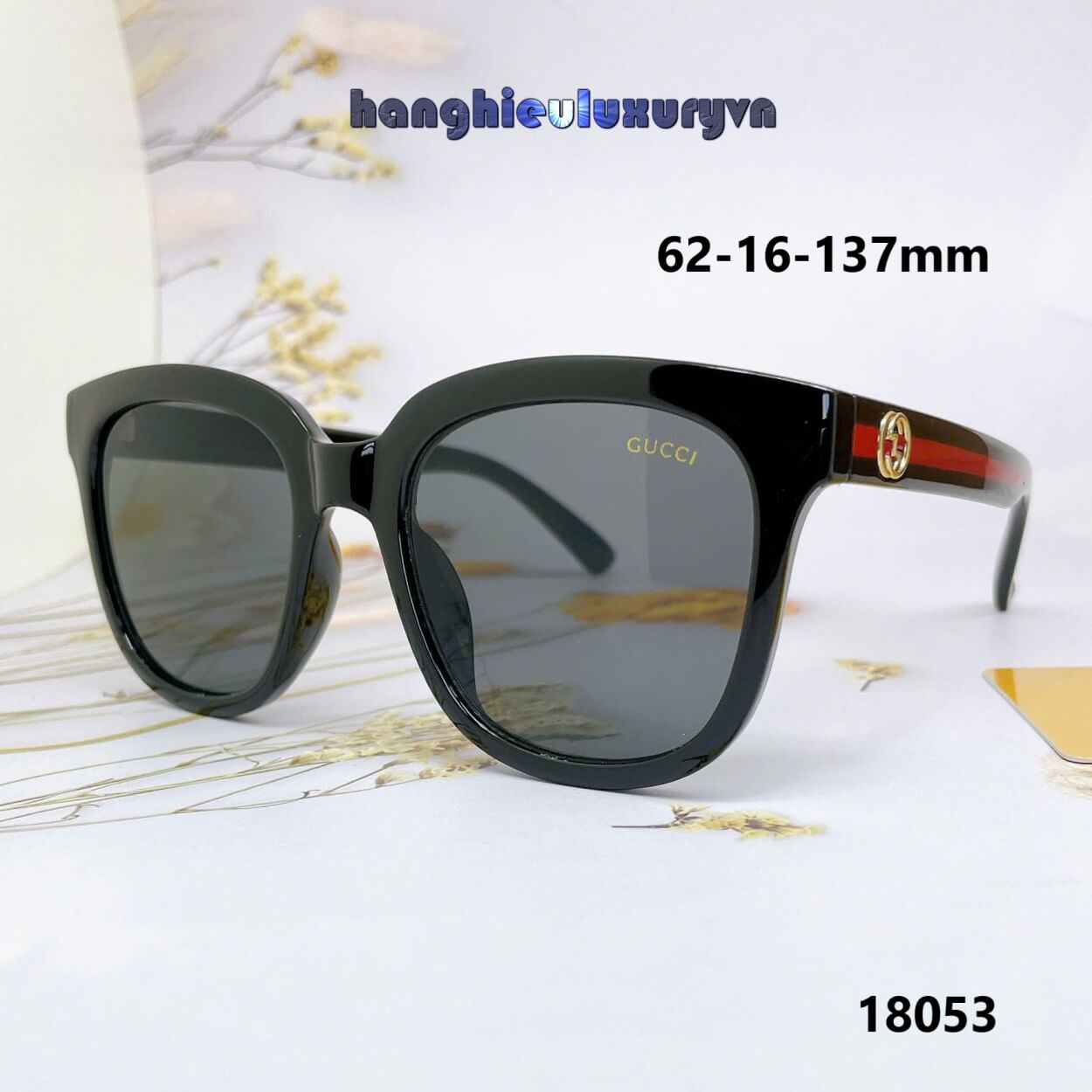 Mắt Kính Thời Trang Nữ - Kính Gucci Nữ Đen Sọc Đỏ Cao Cấp Full Box Mã SP 18053